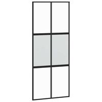 vidaXL Liukuovi musta 90x205 cm karkaistu lasi ja alumiini