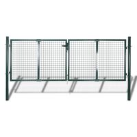 vidaXL Cancello per Giardino in Rete Metallica 289x75 cm/306x125 cm