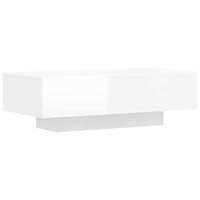 vidaXL Klubska mizica visok sijaj bela 100x49,5x31 cm inženirski les