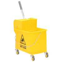 vidaXL Secchio Mocio con Strizzatoio e Ruote Giallo 20 L Polipropilene