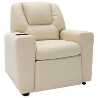 vidaXL Poltrona reclinável infantil couro artificial branco nata