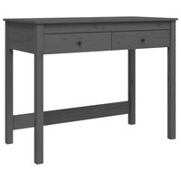 vidaXL skrivebord med skuffer 100x50x78 cm massivt fyrretræ grå