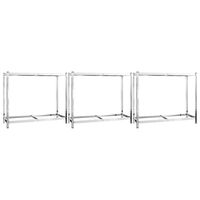 vidaXL 2patrové regály na pneumatiky 3 ks stříbrné 110x40x110 cm ocel