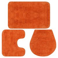vidaXL vannasistabas paklāji, 3 gab., oranžs audums