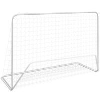 vidaXL Porta da Calcio con Rete 182x61x122 cm in Acciaio Bianca