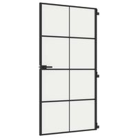 vidaXL Sisäovi ohut musta 102,5x201,5 cm karkaistu lasi ja alumiini