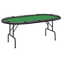 vidaXL zöld összecsukható pókerasztal 10 játékosnak 207 x 106 x 76 cm