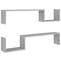 vidaXL Scaffali da Parete 2 pz Grigio Sonoma 100x15x20 cm Multistrato