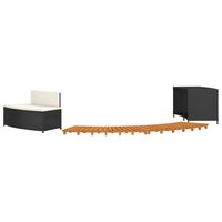 vidaXL fekete polyrattan és tömör akácfa jakuzzi-keret