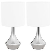 vidaXL Lampes de table 2 pcs Bouton tactile Blanc E14