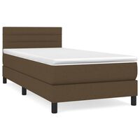 vidaXL sötétbarna szövet rugós ágy matraccal 80 x 200 cm