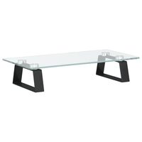 vidaXL Monitorständer Schwarz 40x20x8 cm Hartglas und Metall