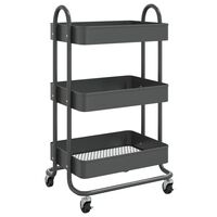 vidaXL Количка на 3 нива, антрацит, 43x34x79 см, стомана