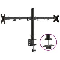vidaXL dupla fekete acél monitorállvány VESA 75/100 mm