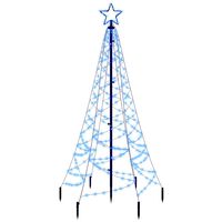 vidaXL LED-Weihnachtsbaum mit Erdnägeln Blau 200 LEDs 180 cm