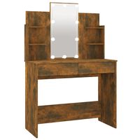 vidaXL Toeletta con LED Rovere Fumo 96x40x142 cm