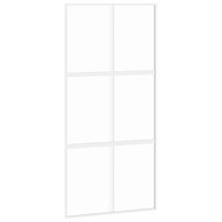 vidaXL Klizna vrata bijela 102,5x205 cm od kaljenog stakla i aluminija