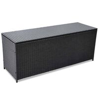 vidaXL ガーデン収納ボックス 150x50x60cm ポリラタン製 ブラック