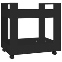 vidaXL Бюро на колелца, черно, 60x45x60 см, инженерно дърво