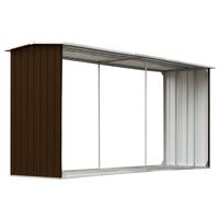 vidaXL Capannone da Giardino in Acciaio Zincato 330x92x153cm Marrone