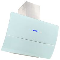 vidaXL Стенен абсорбатор, неръждаема стомана, 756 м³/ч, 90 см, бял