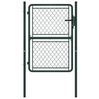 vidaXL Garden Gate Steel 100x125 cm Green