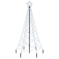 vidaXL Božično drevo s konico hladno belo 200 LED 180 cm