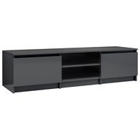 vidaXL TV Cabinet High Gloss Grey 140x40x35.5 cm Engineered Wood