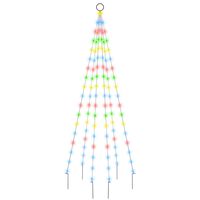 vidaXL Vianočný stromček na tyč 108 farbených LED 180 cm