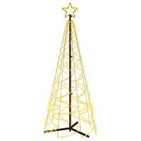 vidaXL Vianočný stromček, kužeľ, teplý biely 200 LED 70x180 cm