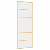 vidaXL aranyszínű átlátszó ESG üveg és alumínium tolóajtó 76 x 205 cm