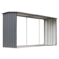 vidaXL Capannone da Giardino in Acciaio Zincato 330x92x153cm Grigio