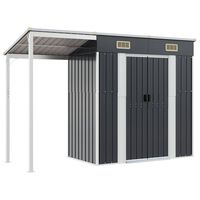 vidaXL antracitszürke fészer meghosszabbított tetővel 277x107x181 cm
