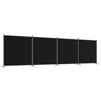vidaXL Rumsavdelare 4 paneler svart 698x180 cm tyg