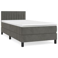 vidaXL Box Spring Bed with Mattress Light Grey 120x190 cm Velvet