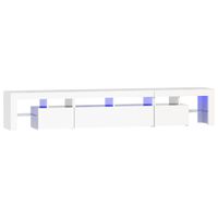 vidaXL TV omarica z LED lučkami visok sijaj bela 230x36,5x40 cm