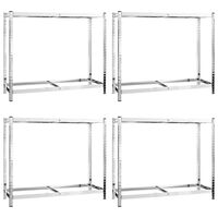 vidaXL 2-Layer Tire Rack 4 pcs Silver 110x40x110 cm Steel