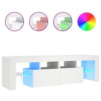 vidaXL tv-bord med LED-lys 140x36,5x40 cm hvid