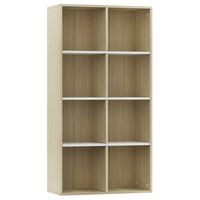 vidaXL Bibliotecă/Servantă, alb și stejar sonoma, 66x30x130 cm, PAL