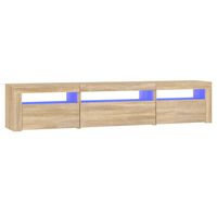 vidaXL Móvel de TV com luzes LED 195x35x40 cm carvalho sonoma