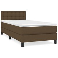 vidaXL sötétbarna szövet rugós ágy matraccal 80 x 200 cm