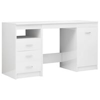 vidaXL Desk High Gloss White 140x50x76 cm Engineered Wood