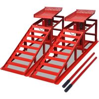 vidaXL Auton huoltorampit 2 kpl punainen teräs