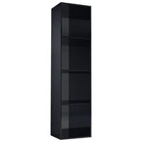 vidaXL Libreria/Mobile TV Nero Lucido 36x30x143 cm Legno Multistrato