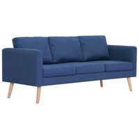 vidaXL Canapea cu 3 locuri, albastru, material textil