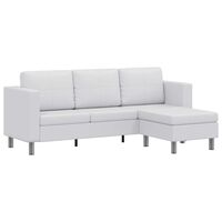 vidaXL Canapea modulară cu 3 locuri, piele artificială, alb