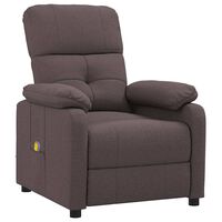 vidaXL Massage Chair Dark Brown Fabric