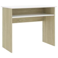 vidaXL Psací stůl bílý a dub sonoma 90 x 50 x 74 cm dřevotříska