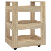vidaXL Carrello da Cucina rovere sonoma 60x45x80 cm Legno Multistrato