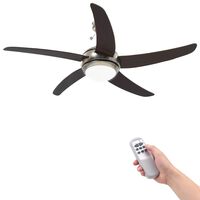vidaXL díszes mennyezeti ventilátor lámpával 128 cm barna